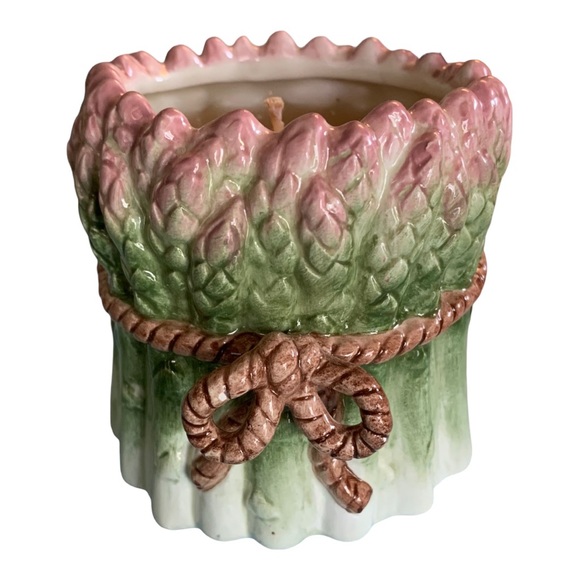 Fitz & Floyd Classics Candle Asparagus Vegetable Poured Wax Ceramic 3 1/2 inches - Picture 4 of 7